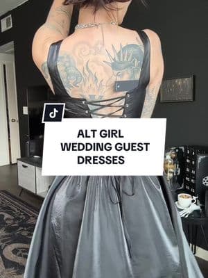 a few wedding guest dress options for the alternative girl or soft goth 🖤 #weddingguestdress #lulus #luluspartner #gothwedding #altwedding #corsetdress #fancydress #weddingoutfit 