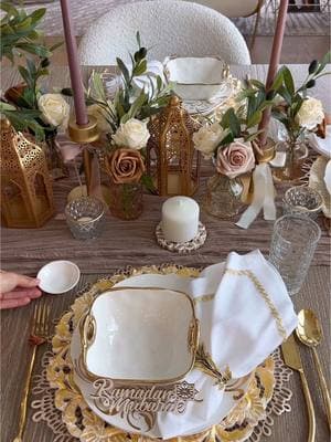 Ramadan Mubarak to all observing the upcoming month of Ramadan! Styling a tablescape using decor that remind me of Ramadan and using muted tones ❤️ #Ramadan #ramadandecor 