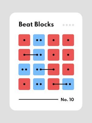 Beat Blocks - rhythm practice made simple (and colorful).  No. 10 - Subdividing by 2 with ties and dotted rhythms. #rhythm #rhythmic #rhythmgame #musiceducation #musictheory #learnrhythm #learnmusic 