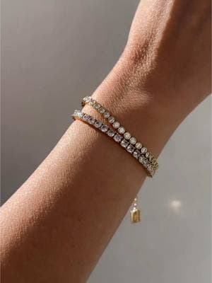 Double the sparkle with our best selling Audrey and Meggan! 💎💎 #mirandafrye #jewelrybusiness #bestsellers #gold #silver #mixedmetals #jewelry #bracelets #beaceletstack #stacks #braceletstacking #jewelrystyling 