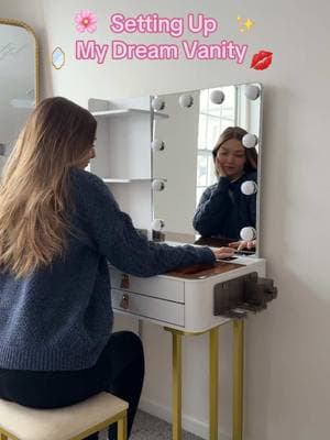 Replying to @Aab2639 My honest review of the viral TikTok shop vanity set! #vanityset #vanity #homeideas #interiordesign #vanitymirror #tiktokshopreview #grwm #fy 