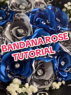 BANDANA ROSE TUTORIAL!! 🌹 The tutorial yall been asking for! Sorry I was waiting for a certain color ribbon to come in so I can show yall with something other than Blue or Grey lol! If yall have more questions lmk ☺️🥰 #bandanaroses #eternalroses #eternalbouquets #handcraft #fyp #bandanarosetutorial #tutorial #yourpage #trend #SmallBusiness 