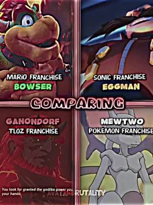 Comparing Bowser vs Eggman vs Ganondorf vs Mewtwo #bowser #vs #eggman #ganondorf #mewtwo #mario #sonic #thelegendofzelda #pokemon #gaming #game #villain #fypシ゚viral #viral 