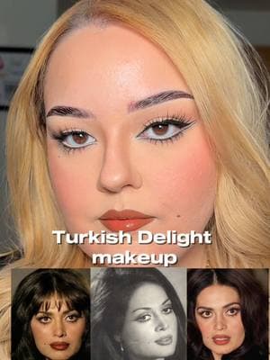 trying #turkishdelight makeup!🤍 the beautiful, Türkan Şoray as inspo  @milkmakeup @Huda Beauty @DanessaMyricksBeauty @makeupforever @LAWLESS Beauty @Maybelline NY #turkansoray #makeuptutorial #makeup #fyp #turkishdelightmakeup #turkishmakeup #turkish 